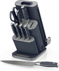 Ninja® NeverDull® 10-Pc German Steel Knife Set, Cyberspace, NK32010BL1 | Stays razor-sharp 10+ years. Premium German steel. Removable sharpener stores in a drawer saving up to 35% more counter space