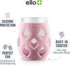 Ello Cru 17oz Stemless Wine Glasses with Silicone Sleeves, 4 Pack, Cashmere