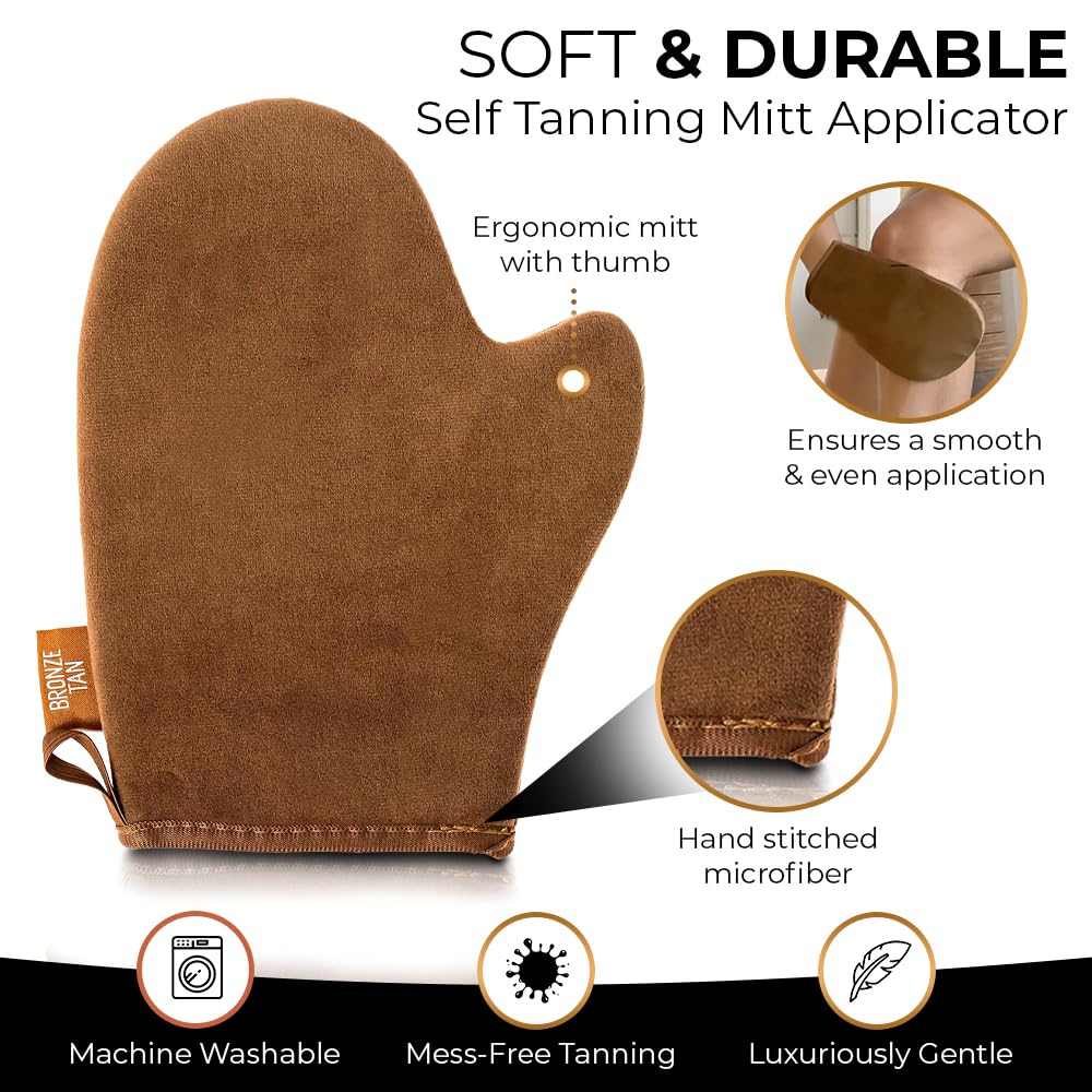 Self Tanning Mitt Applicator with Thumb, Streak-Free Sunless Tanner Glove
