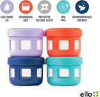 Ello 4oz Reusable Plastic Condiment Containers with Lids, 6 Pack, Fruit