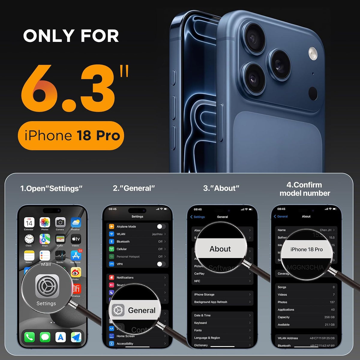 Miracase for iPhone 18 Pro Case Full-Body Cover with Glass Screen Protector