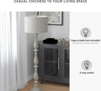 Signature Design by Ashley Bernadate Floor Lamp for Living Room, Whitewash | Fabric drum shade, 130-in power cord, 3-way switch, Cast resin construction, 14 lbs, 61-in height