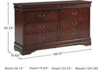 Signature Design by Ashley Alisdair 6 Drawer Bedroom Dresser, Dark Brown | Durable engineered wood, Classic Louis Philippe-style moulding, 6 spacious drawers for master bedroom storage