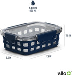 Ello Duraglass 3.4 Cup Glass Meal Prep Containers, 6 Pc, 3 Pack,Mixed Berry