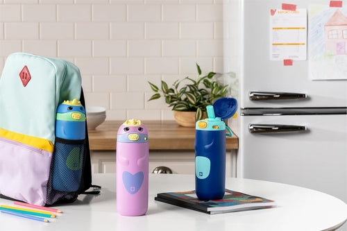 Ello Ellies 12oz Stainless Steel Leakproof Kids Water Bottle, Cat