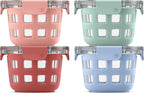 Ello Duraglass 2 Cup Glass Storage Containers with Lids, 4 Pack, Melon