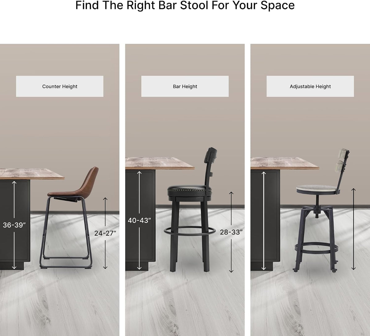 Signature Design by Ashley Skempton Counter Height Bar Stool, Set of 2 | Space-saving 24-inch farmhouse design, Supportive 18.5-inch foam-cushioned saddle seat, Distressed wood frame with footrest