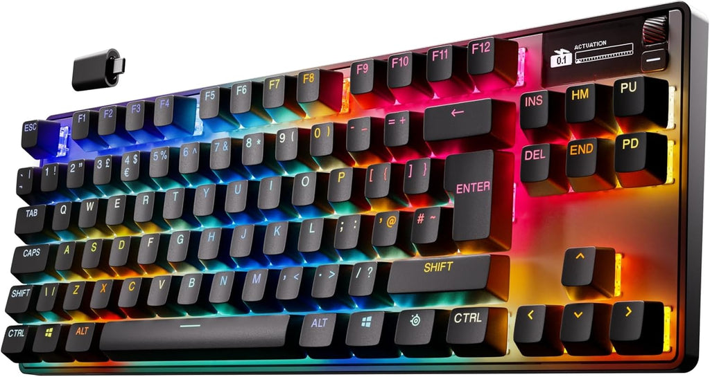 SteelSeries Apex Pro TKL Wireless Gen 3 - Wireless Gaming Keyboard - Adjustable Actuation Hall Effect Switches; Game-Ready Presets - Rapid Trigger, Protection Mode, Rapid Tap/SOC - English QWERTY