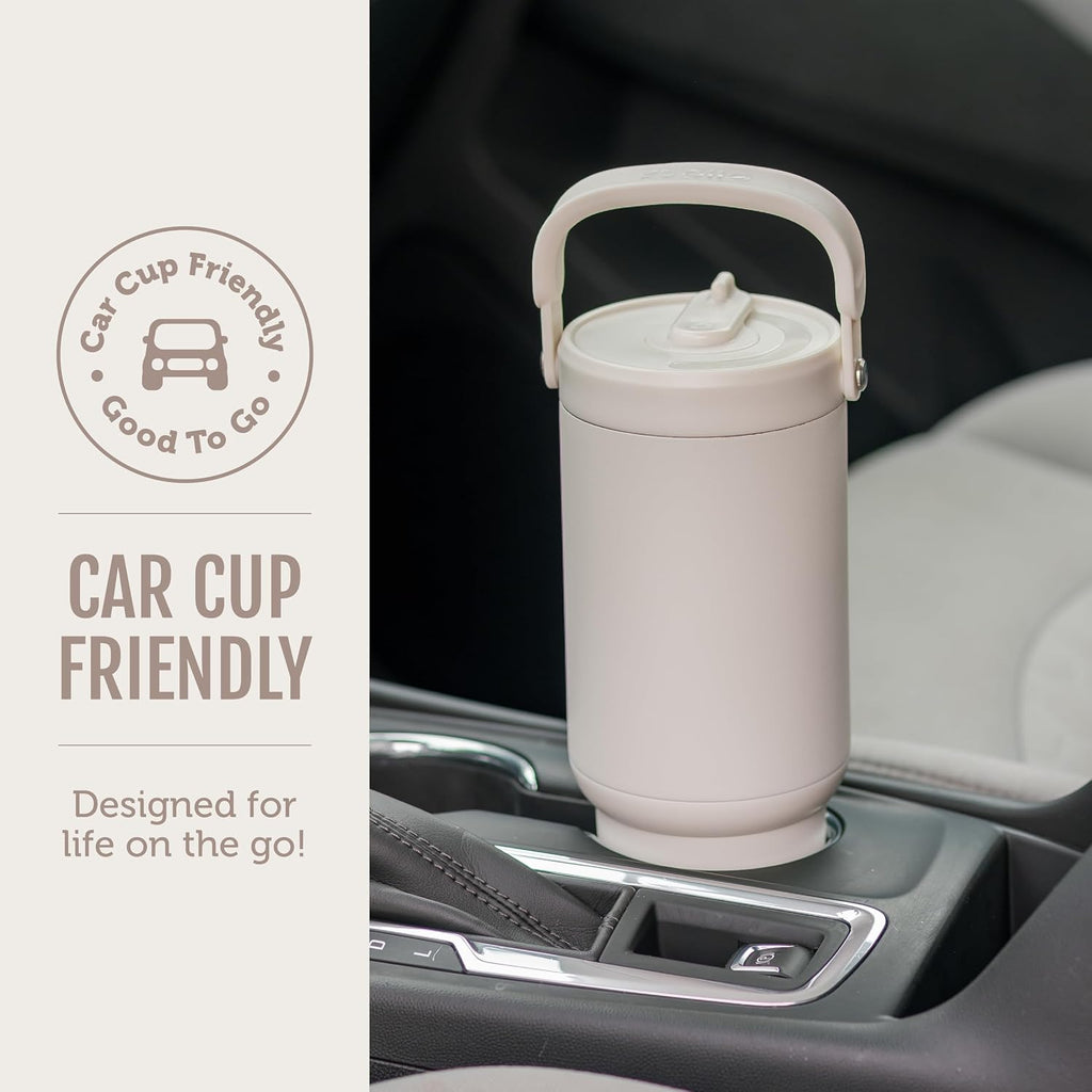 Ello Oasis Go+ 32oz Tumbler with Top Handle and Retracting Straw | Reusable Insulated Stainless Steel Cup, 100% Leakproof Water Bottle, 24 Hours Cold, Cup Holder Friendly For Travel | Python