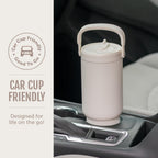 Ello Oasis Go+ 32oz Tumbler with Top Handle and Retracting Straw | Reusable Insulated Stainless Steel Cup, 100% Leakproof Water Bottle, 24 Hours Cold, Cup Holder Friendly For Travel | Python