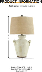 Signature Design by Ashley 27-Inch Farmhouse Ceramic Table Lamp, Cream