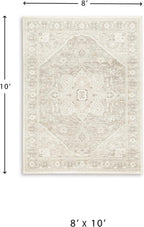 Signature Design by Ashley Gatwell Vintage Persian Rug 8x10 | Machine woven polyester face with jute backing, Medium 9 mm pile height, Contemporary area rug for living rooms