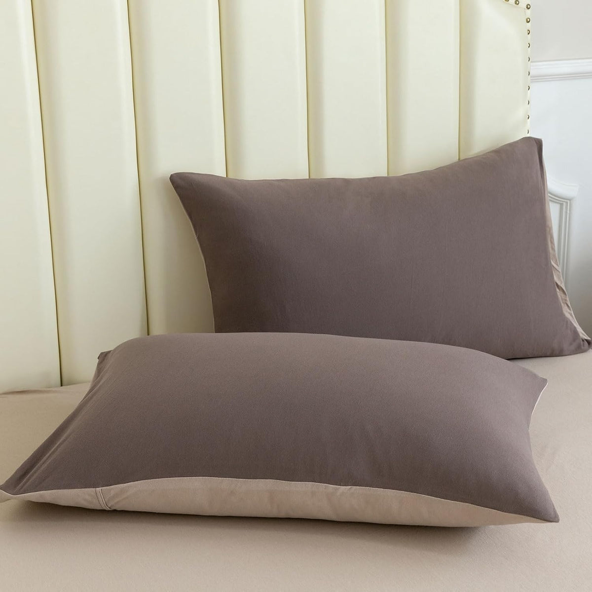 PURE ERA Jersey Knit Pillow Cases Solid Sage Green Standard