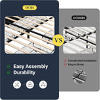 Allewie Queen Size Storage Bed Frame with 4 Underbed Drawers, Upholstered Platform Bed with Adjustable Headboard, Diamond Button Tufted, Easy Assembly, Noise-Free, No Box Spring Needed, Black