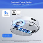 roborock Q7 L5+ Robot Vacuum Cleaner with Mop, Self-Emptying Dock, 8000 Powerful Suction, Anti-Tangle, APP-Controlled Mopping, Electronic Water Tank, PreciSense LiDAR Navigation (White)