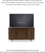 Signature Design by Ashley Mango Wood Accent Cabinet with Doors, Sideboard | Heavyweight construction in rich dark brown, Elegant vertical fluting, Curved sides, Wire management, Amickly Series