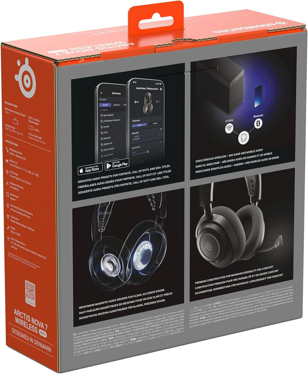 SteelSeries Arctis Nova 7 Wireless Gen 2 - Wireless Gaming Headset for PC - Compatible with PC, PS5, Switch & more - Mobile App Control - 50+ HR with Fast Charge - Mixable 2.4GHz/Bluetooth - Black