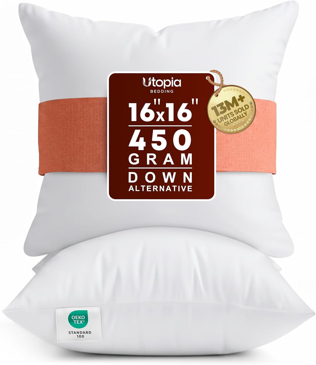 Utopia Bedding 18x18 Pillow Inserts, White Throw Pillows for Couch, 2 Pack