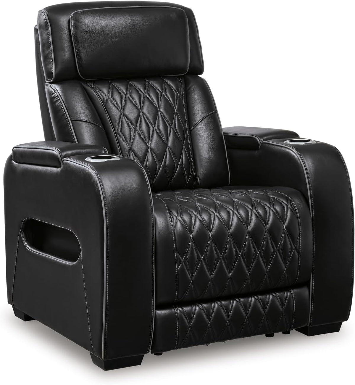 Signature Design by Ashley Leather Power Recliner Chair, Zero Gravity | Soothing air massage and heat, Extended ottoman with adjustable headrest, 250-lb weight capacity, Boyington Series