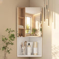 3 Shelves Corner Bathroom Mirror Cabinet,Wall Mounted Bathroom Cabinet
