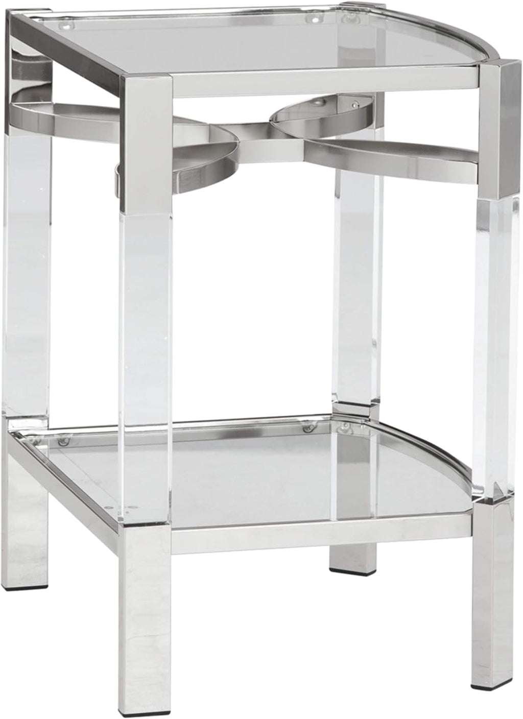 Signature Design by Ashley Chaseton Modern Glam Accent End Table, Silver Finish