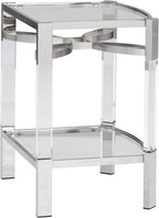 Signature Design by Ashley Chaseton Modern Glam Accent End Table, Silver Finish