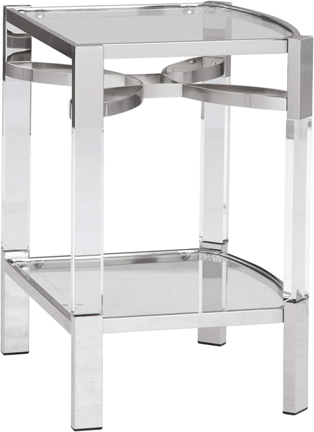 Signature Design by Ashley Chaseton Modern Glam Accent End Table, Silver Finish