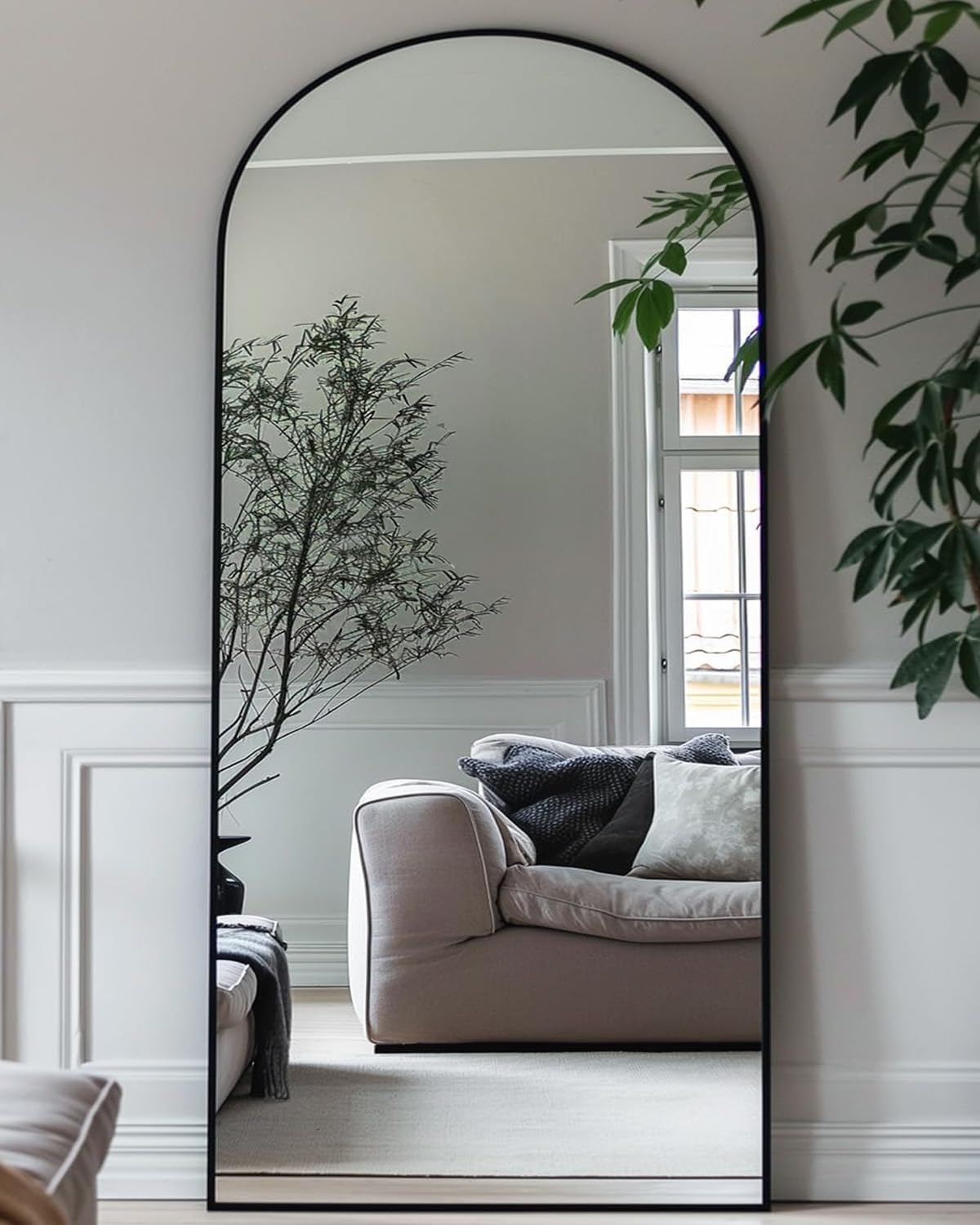 Antok 58" x19” Arched Full Length Mirror, Floor Mirror with Stand,Gold