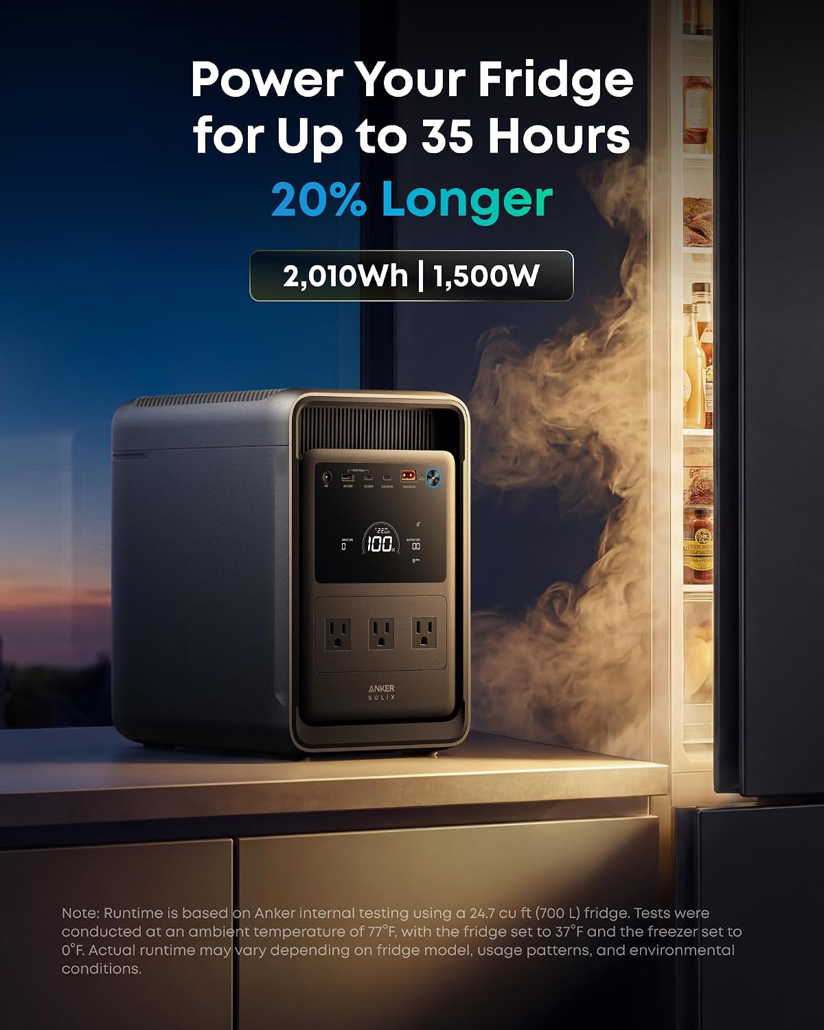 Anker SOLIX S2000 Portable Power Station with Power Strip