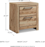 Signature Design by Ashley Rustic Nightstand with USB, Brown Bedside Table
