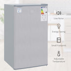 HOMCOM Under Counter Fridge 91L Small Fridge with Chiller Grey