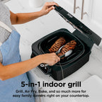 Ninja® Foodi® Smart 5-in-1 Indoor Grill & 4-qt Air Fryer, Black, LG451BK | Smart Cook System with temp probe delivers perfect doneness, rare to well done. Sears, sizzles & air fry crisps. 4-qt, 5-in-1