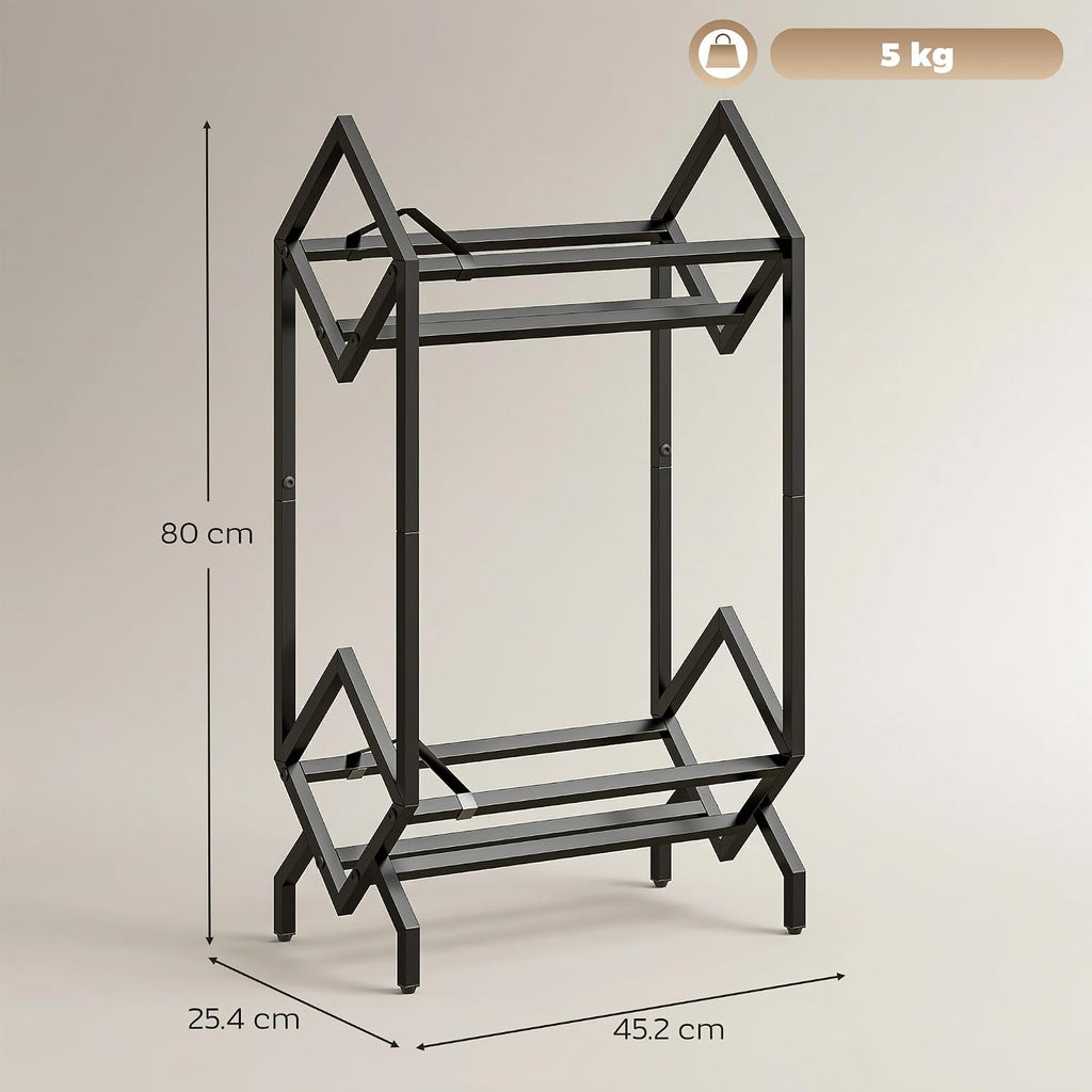 HOMCOM 50 CD Storage Rack 2-Tier Metal CD/DVD Rack Space-Saving Black