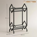 HOMCOM 50 CD Storage Rack 2-Tier Metal CD/DVD Rack Space-Saving Black