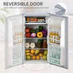HOMCOM Under Counter Fridge 91L Small Fridge with Chiller Grey
