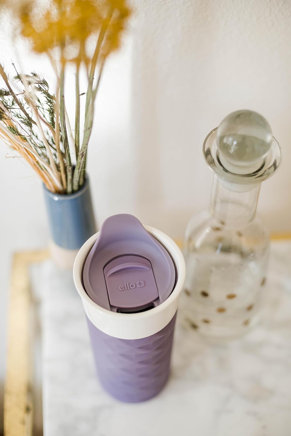 Ello Ogden 16oz Ceramic Travel Mug with Splash-Resistant Slider Lid and Protective Silicone Sleeve, Perfect for Coffee or Tea, BPA-Free, Dishwasher Safe