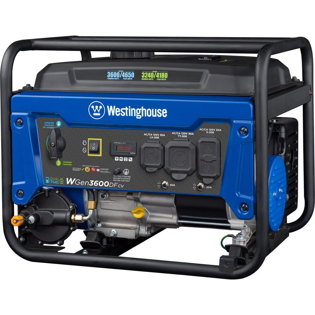 Westinghouse 4650 Peak Watt Portable Generator, RV Ready 30A Outlet, Gas Powered, CO Sensor