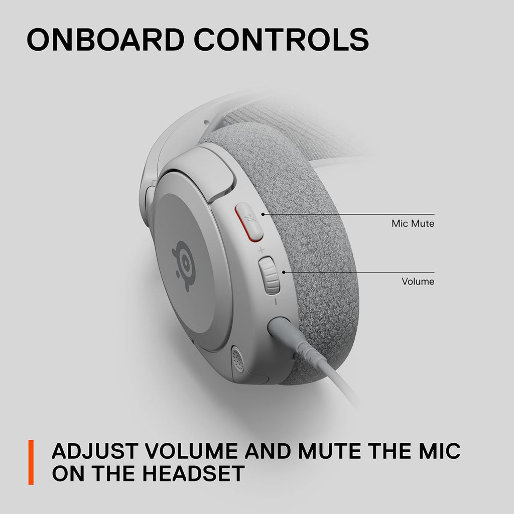 SteelSeries Arctis Nova 1P for PlayStation - PS5 Gaming Headset - Hi-Fi Drivers - 360° Spatial Audio - AirWeave Memory Foam Ear Cushions - Lightweight - Also compatible with PC, Xbox - White