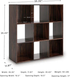 Signature Design by Ashley Glosmount 9 Cube Storage Organizer or Bookcase, Cherry & Light Brown