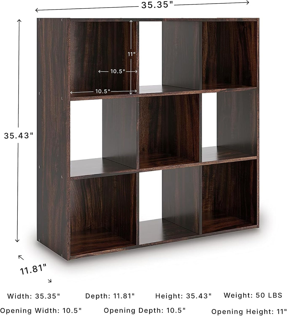 Signature Design by Ashley Glosmount 9 Cube Storage Organizer or Bookcase, Cherry & Light Brown