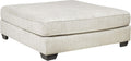 Signature Design by Ashley Oversized Square Ottoman Coffee Table, Beige | Beige chenille ottoman, 100% polyester upholstery, 51-inch dual-purpose footrest, Arrives fully assembled, Rawcliffe Series