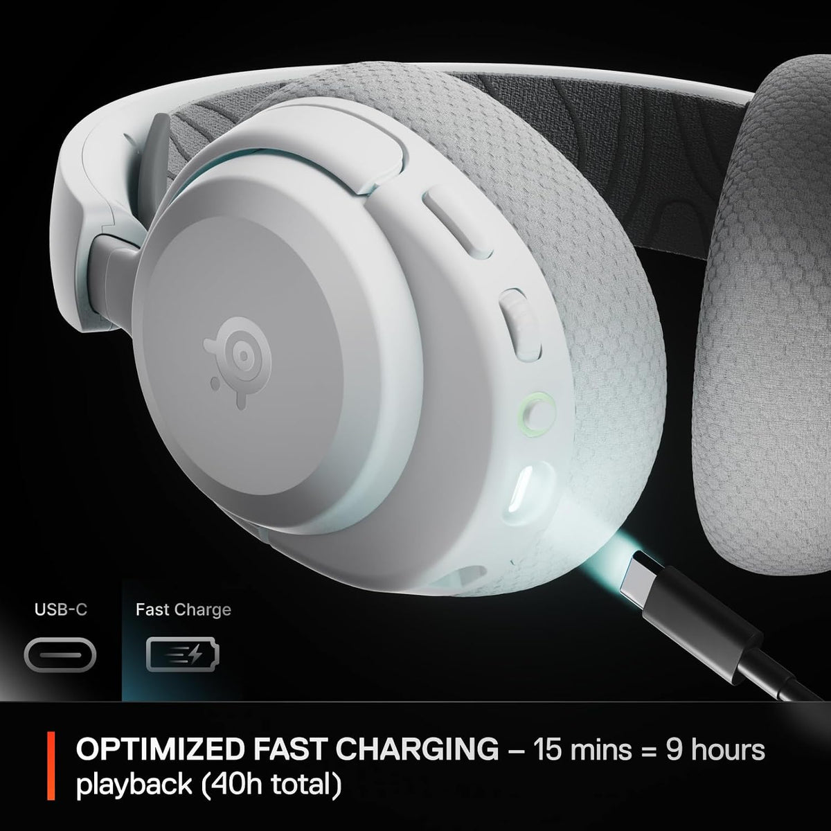 SteelSeries Arctis Nova 3X Wireless - Xbox Headset - Gaming Headset - Mobile App Control - 40 HR Battery with fast charging - Compatible with Xbox, PC, Switch and more - 2.4GHz/Bluetooth - White