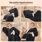 Westinghouse Wearable Heated Blanket with Foot Pocket Sherpa 50x70+18 Grey