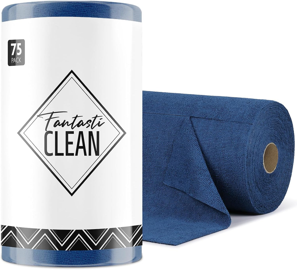 Fantasticlean Microfiber Cleaning Cloth Roll -75 Pack, 12" x 12" (Pink)