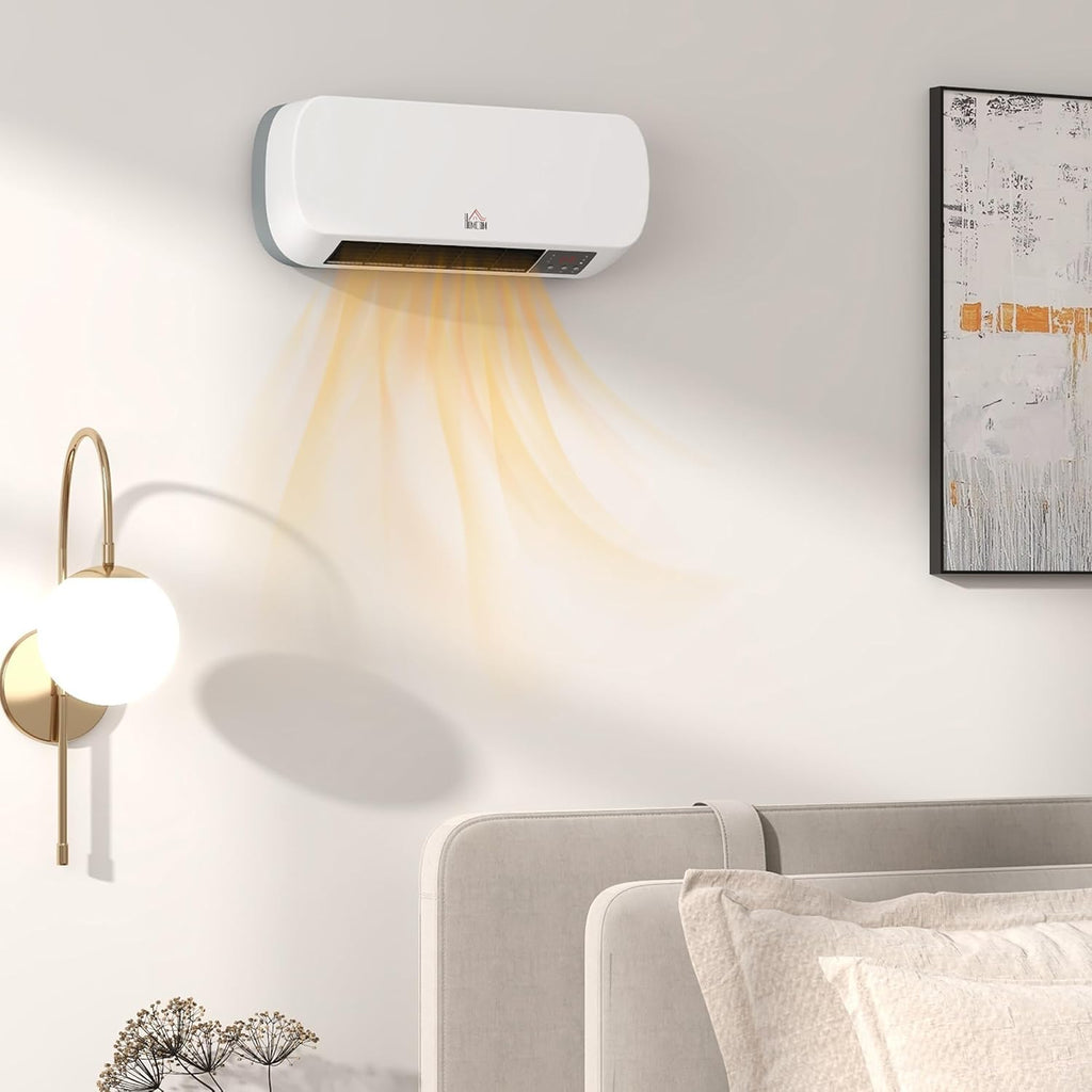 HOMCOM Wall Mounted Space Heater, 2000W Ceramic Heater, White