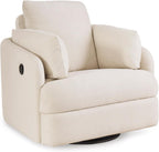 Signature Design by Ashley Modmax Contemporary Swivel Glider Nursery Recliner, Stain-Resistant Next-Gen Nuvella Performance Fabric Rocking Chair for Living Room, Beige, 42" W