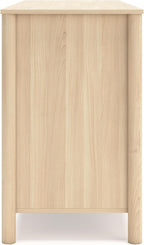 Signature Design by Ashley Cabinella 6 Drawer Bedroom Dresser, Natural Ash | 62-inch wide storage, Engineered wood (MDF/particleboard/plywood) and decorative laminate, Casual tan finish