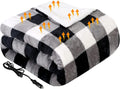 Westinghouse Heated Car Blanket, Grey Buffalo Plaid, 59x43
