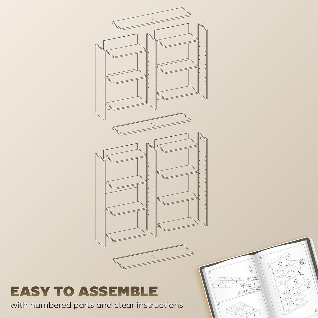 HOMCOM 640 CD/360 DVD Storage Unit with 18 Compartments, White