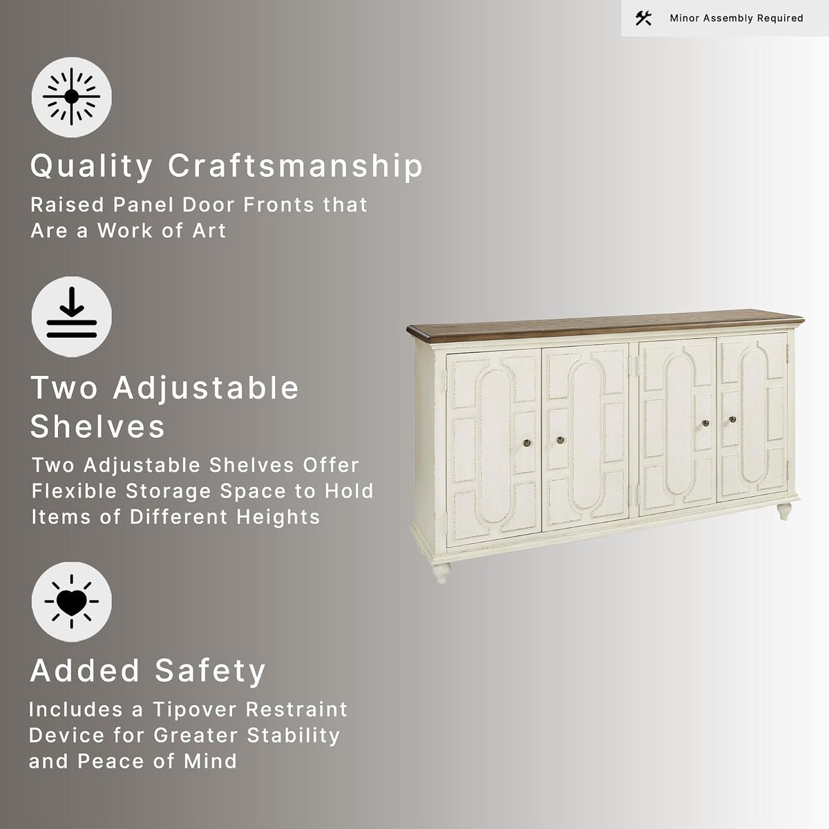 Signature Design by Ashley Roranville 69" Sideboard Buffet Accent Cabinet